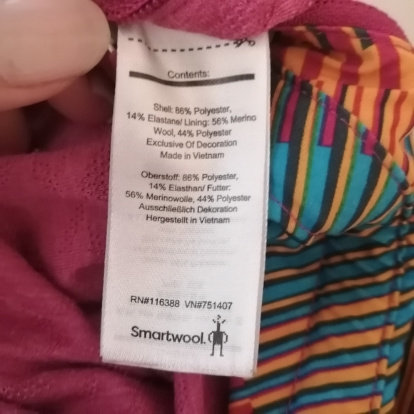 Smartwool Merino Wool Lined Road Running Shorts Pink Orange Blue Small - Picture 12 of 16